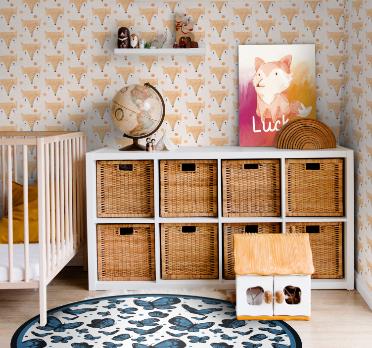 Håndmalet ræv tapet til børn - TenStickers