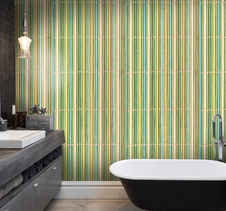 Træ tekstur tapet tynd bambus - TenStickers