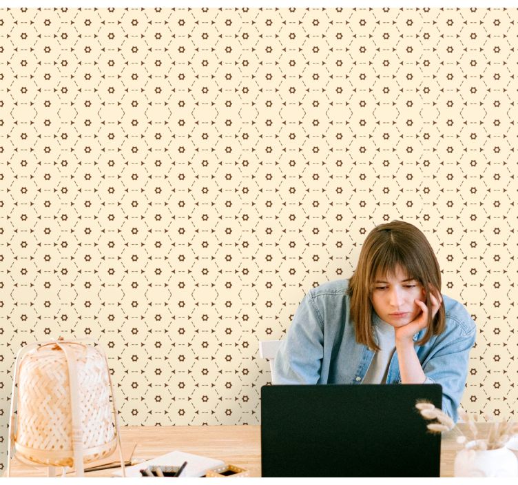 Abstrakt sekskant mønster hjemmekontor tapet - TenStickers