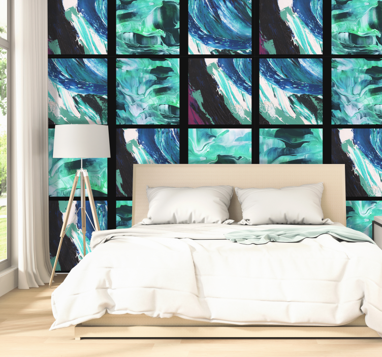 Abstrakte flydende mønstre abstrakt tapet - TenStickers