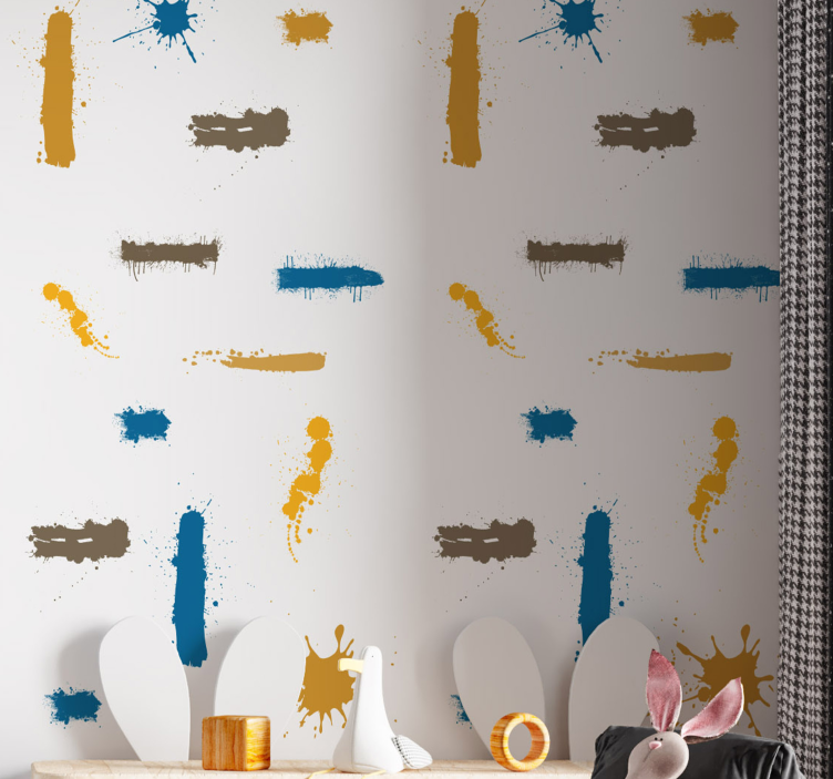 Abstrakte malestrøg abstrakt tapet - TenStickers