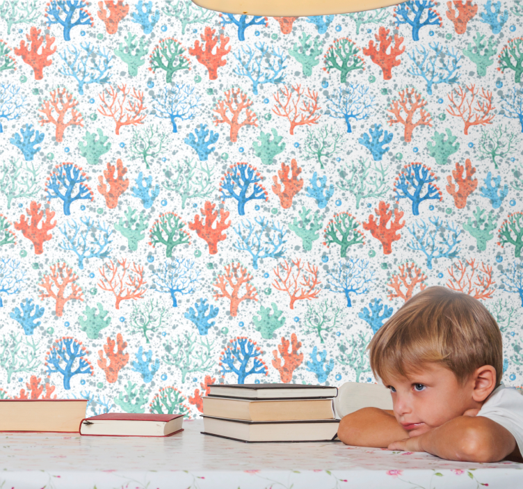 Aftryk af koralrev natur tapet - TenStickers