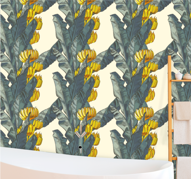 Bananblade blomster natur tapet - TenStickers