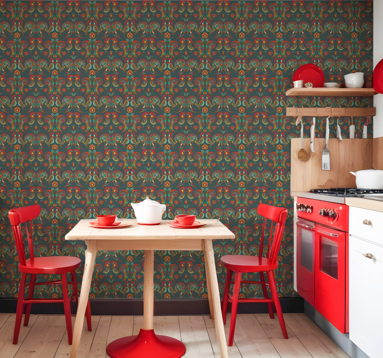 Barok ornamental mønster dekorativt tapet - TenStickers