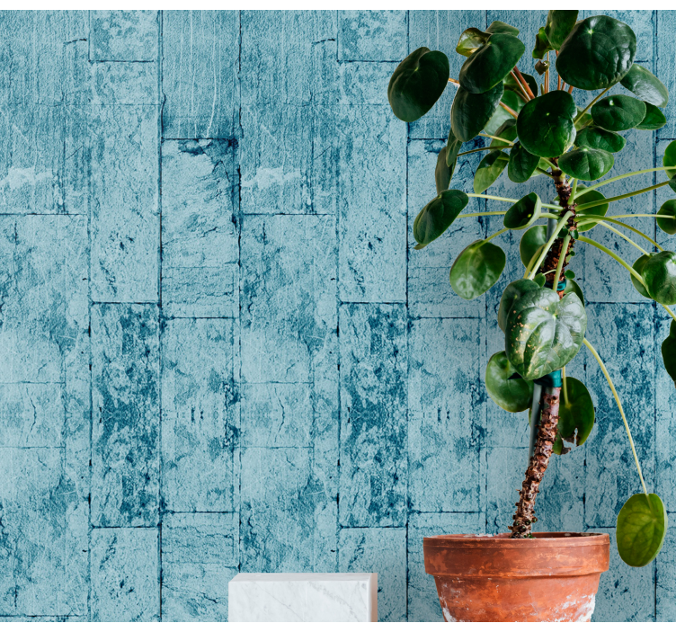Blåt beton struktur tapet - TenStickers