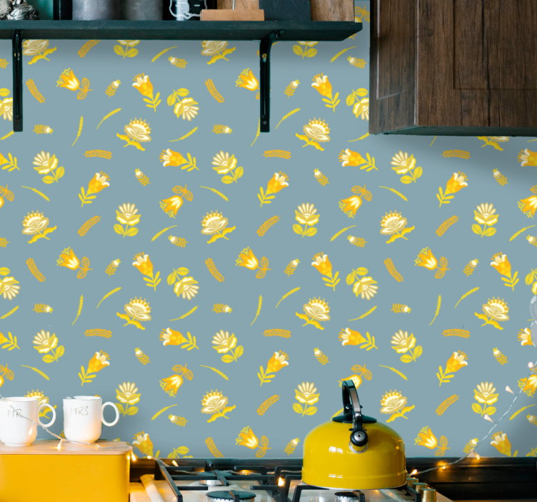 Blomsterglæde blomster tapet - TenStickers