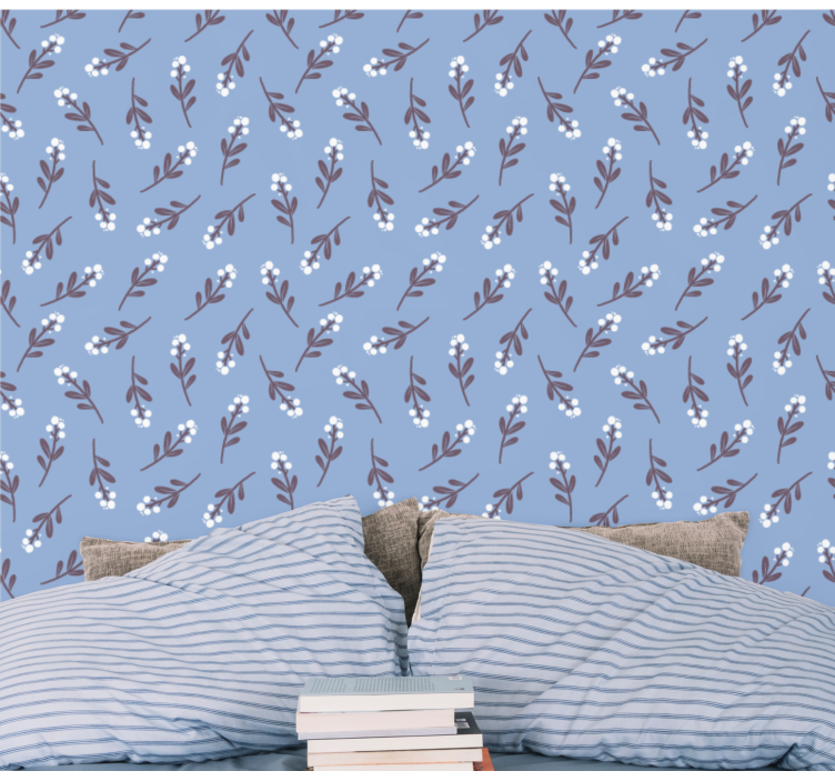 Blomstergrene motiv blomster tapet - TenStickers