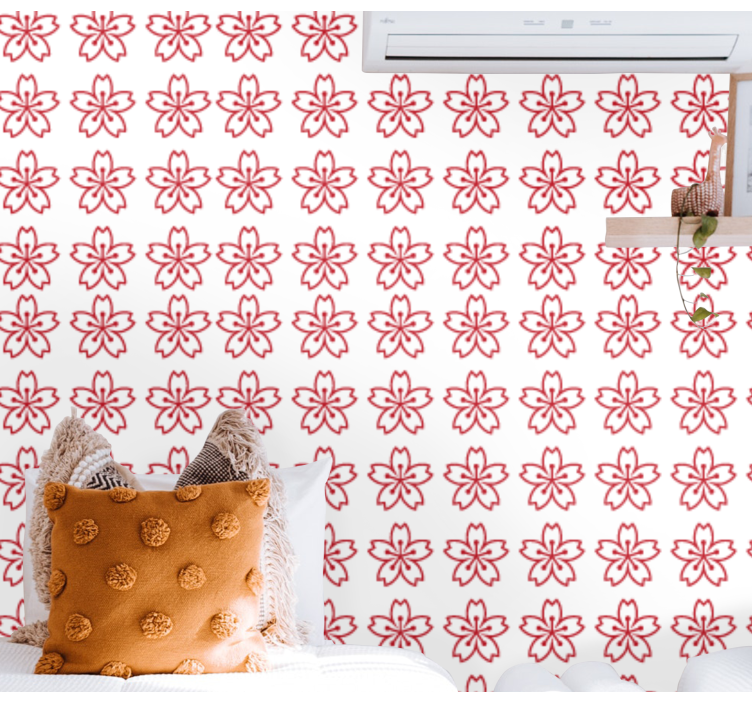 Blomstersymmetri blomstret tapet - TenStickers