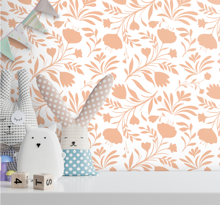 Blomstrede forårsvibes blomster tapet - TenStickers