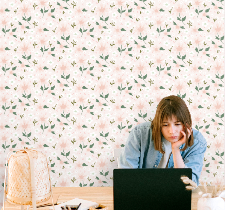 Blomstret delikatesse blomster tapet - TenStickers