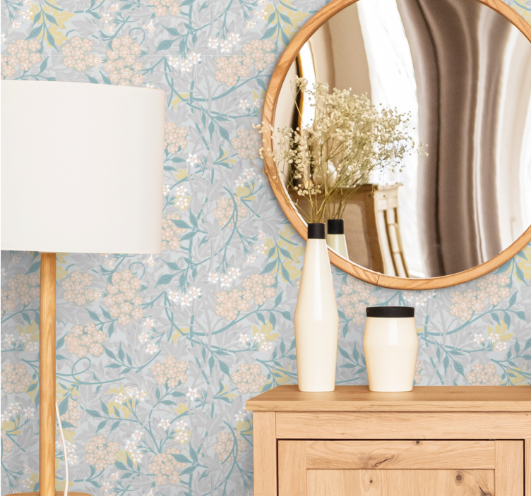 Blomstret hortensia elegance blomster tapet - TenStickers