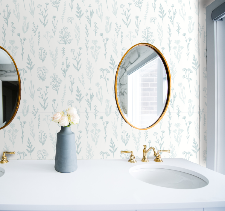 Botanisk flora blomstret tapet - TenStickers