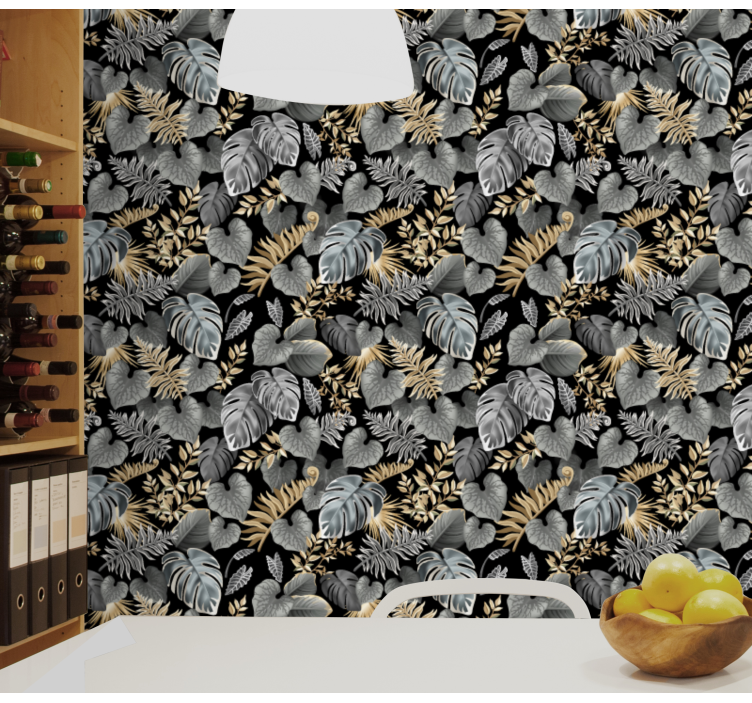 Botanisk gobelin tapet blade - TenStickers