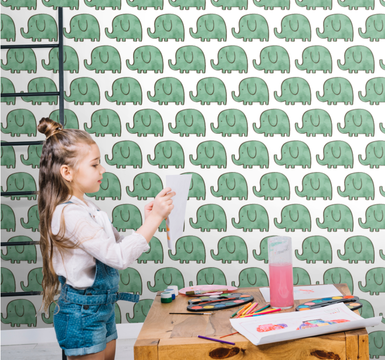 Charmerende elefanter elefant tapet - TenStickers