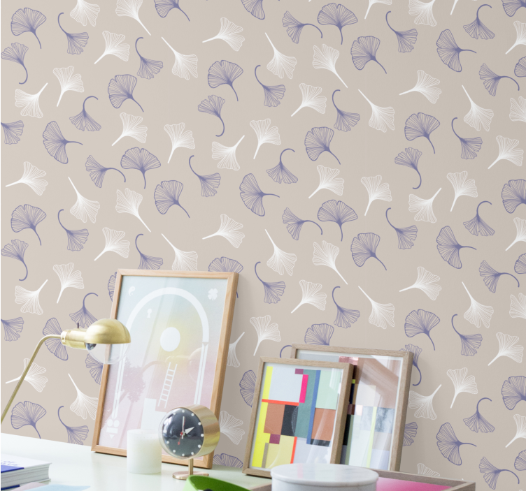 Delikat pastel ginko tapet blade - TenStickers