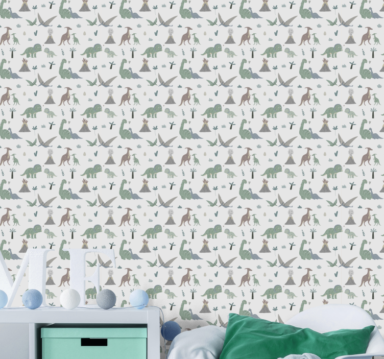 Dinosaur montage dinosaur tapet - TenStickers