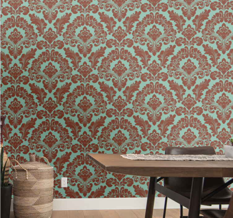 Elegant damask print barok tapet - TenStickers