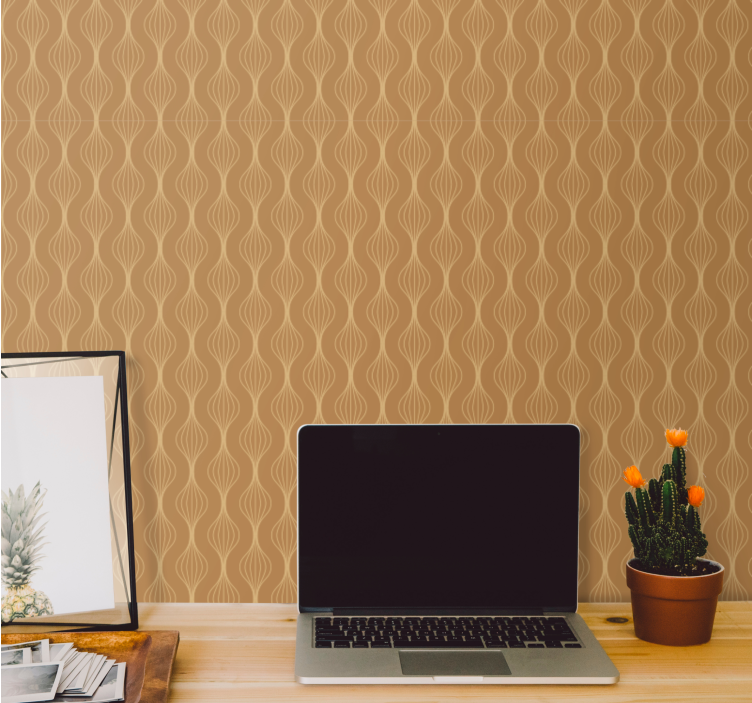 Elegant kurvemønster moderne tapet - TenStickers