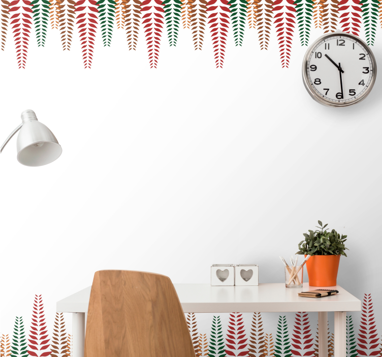 Elegante bregneformer blomster tapet - TenStickers