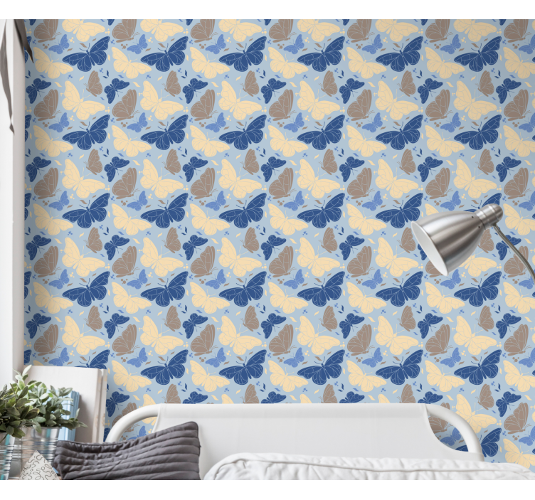 Farverige flagrende insekter tapet sommerfugl - TenStickers