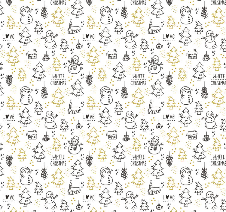 Festlig vinterscene juletapet - TenStickers