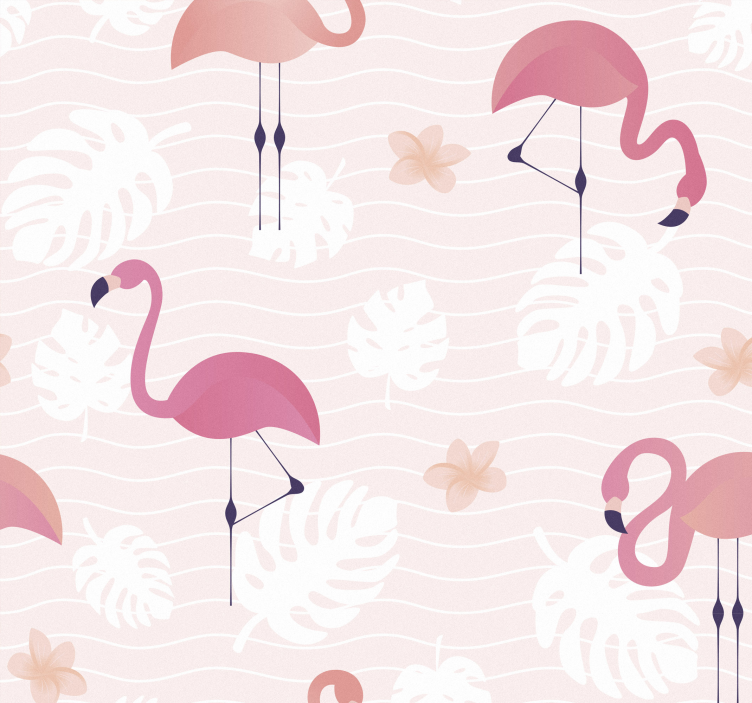 Flamingo sindsro tapet med dyr - TenStickers