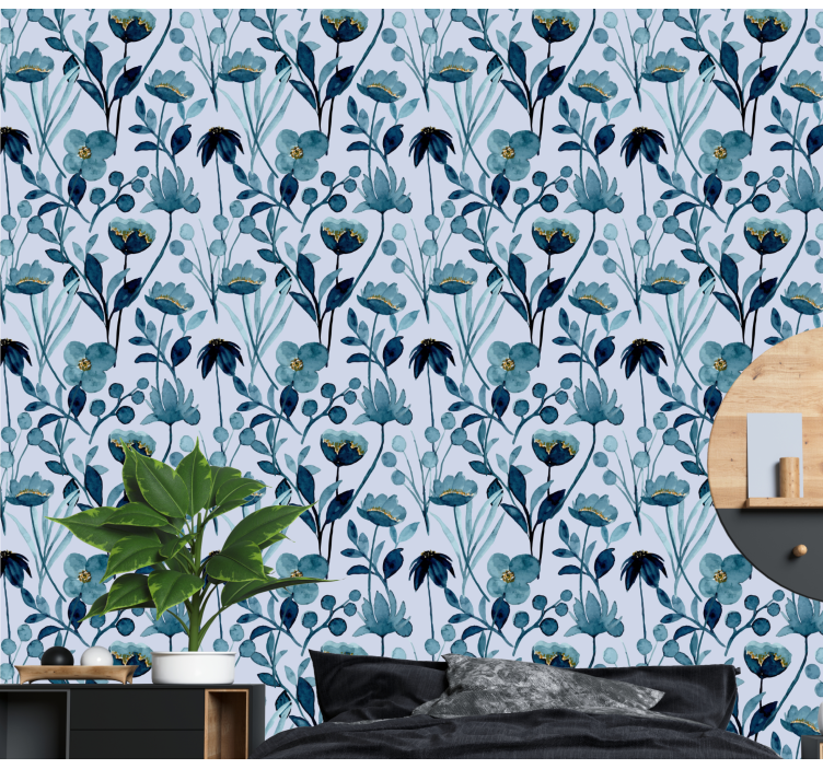 Floral botanisk elegance blomster tapet - TenStickers