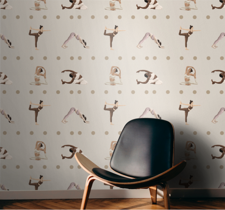 Forskellige yogastillinger tapet - TenStickers