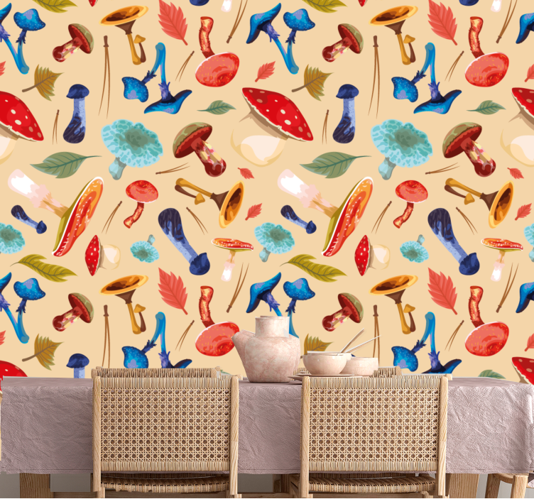 Fortryllende botanik tapet kunst - TenStickers