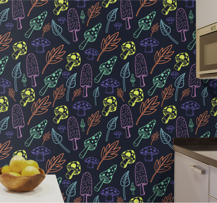 Funky skov mønster natur tapet - TenStickers