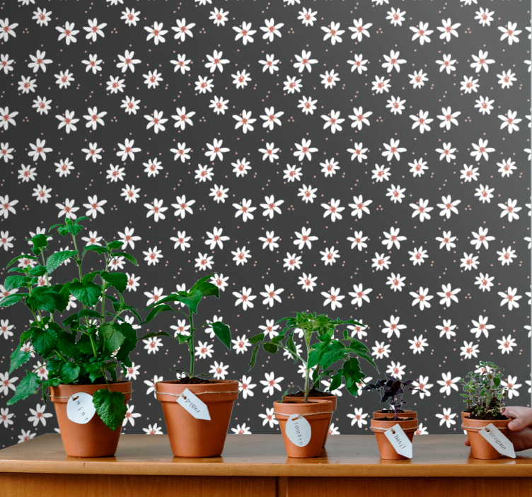 Gentagelse af blomstermønster blomster tapet - TenStickers