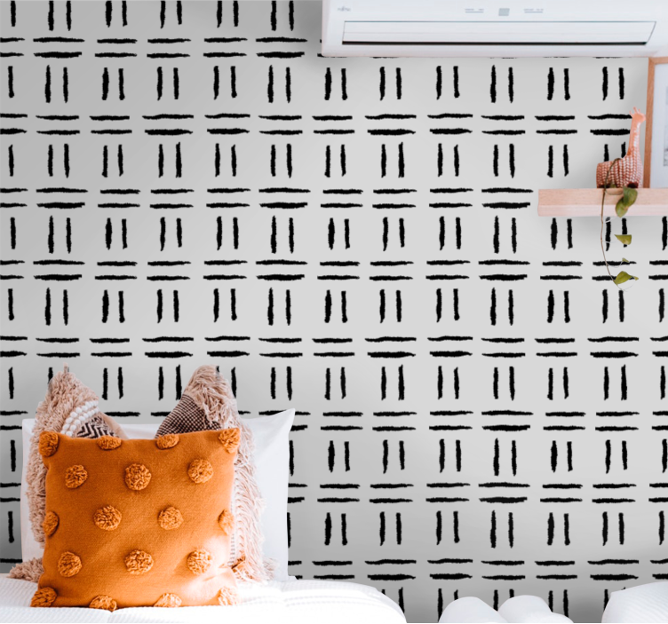 Geometrisk linjekonfiguration nordisk tapet - TenStickers