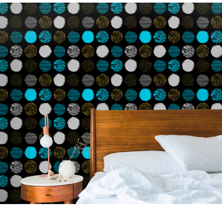 Geometrisk prik-ensemble geometrisk tapet - TenStickers