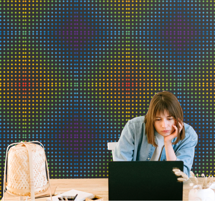 Geometrisk punktmatrix abstrakt tapet - TenStickers