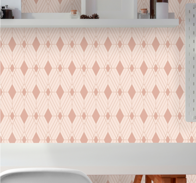 Pastel deco diamanter geometrisk tapet - TenStickers