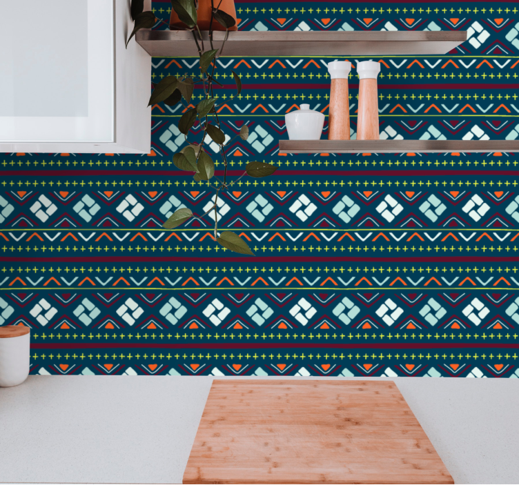 Geometriske farveblokke geometrisk tapet - TenStickers