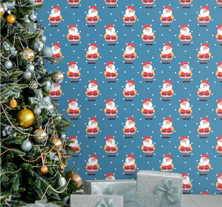 Glade julemandsmønstre juletapet - TenStickers