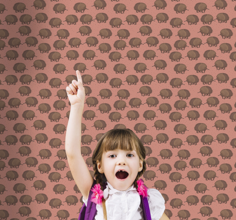 Pindsvinerødt motiv tapet med dyr - TenStickers