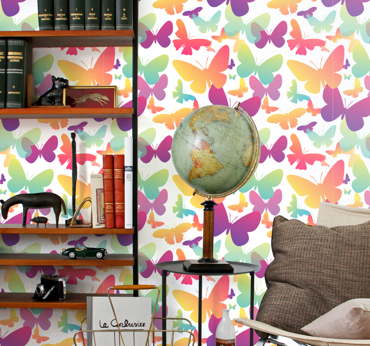 Gradient sommerfugle tapet - TenStickers