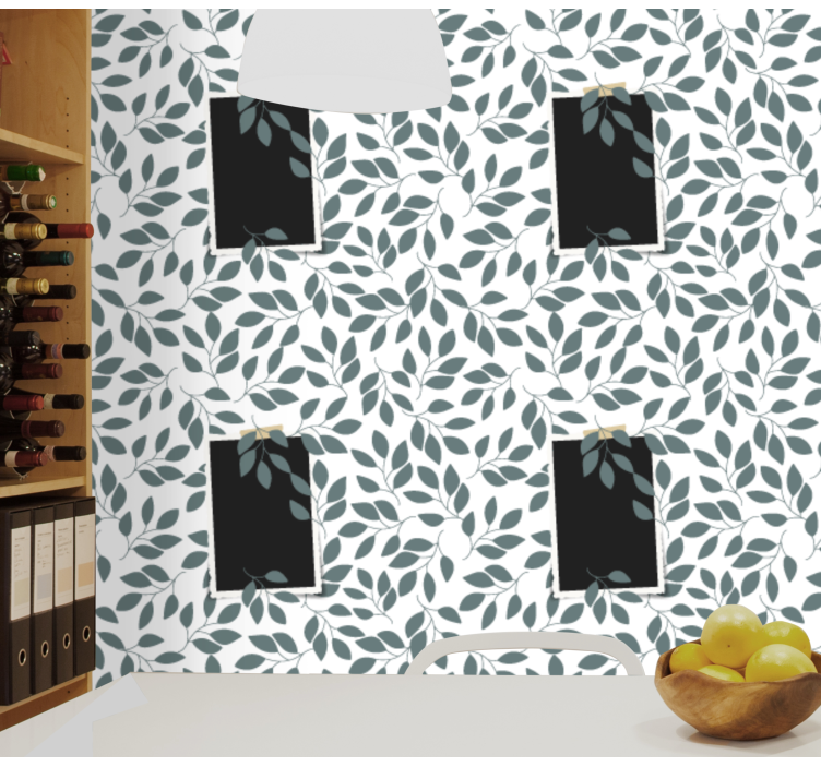 Grøn botanisk tapet blade - TenStickers