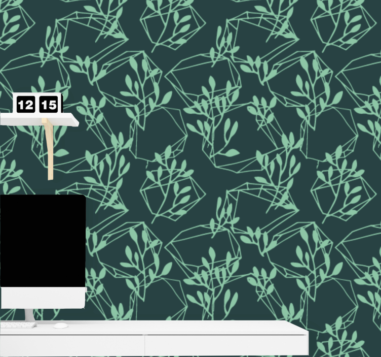 Grønne vintage planter vintage tapet - TenStickers