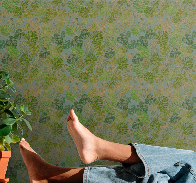 Monstera grønt motiv tapet blade - TenStickers