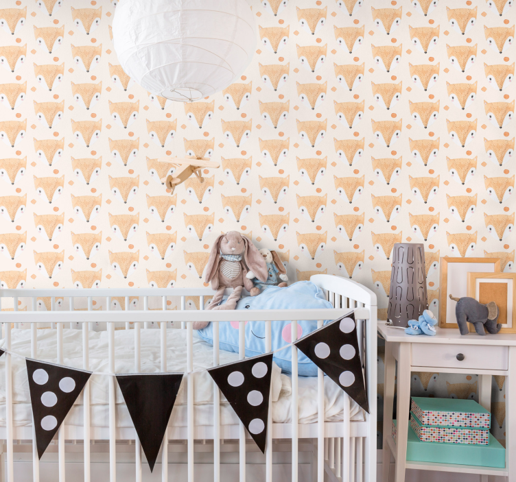 Håndmalet ræv tapet til børn - TenStickers