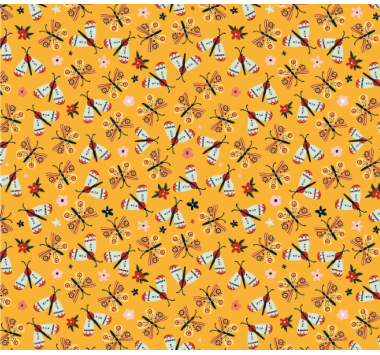 Håndtegnede sommerfugle tapet - TenStickers