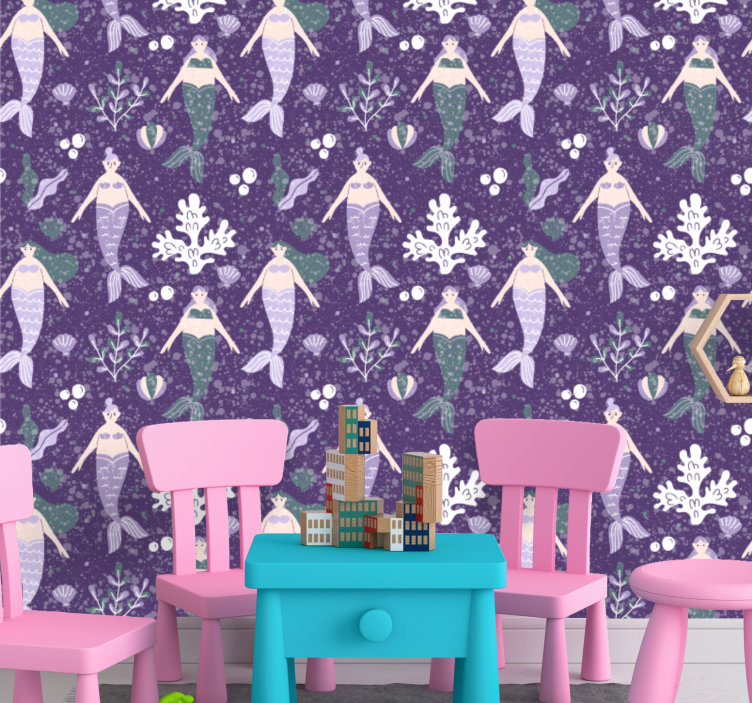 Havfrue stænk kunst tapet - TenStickers