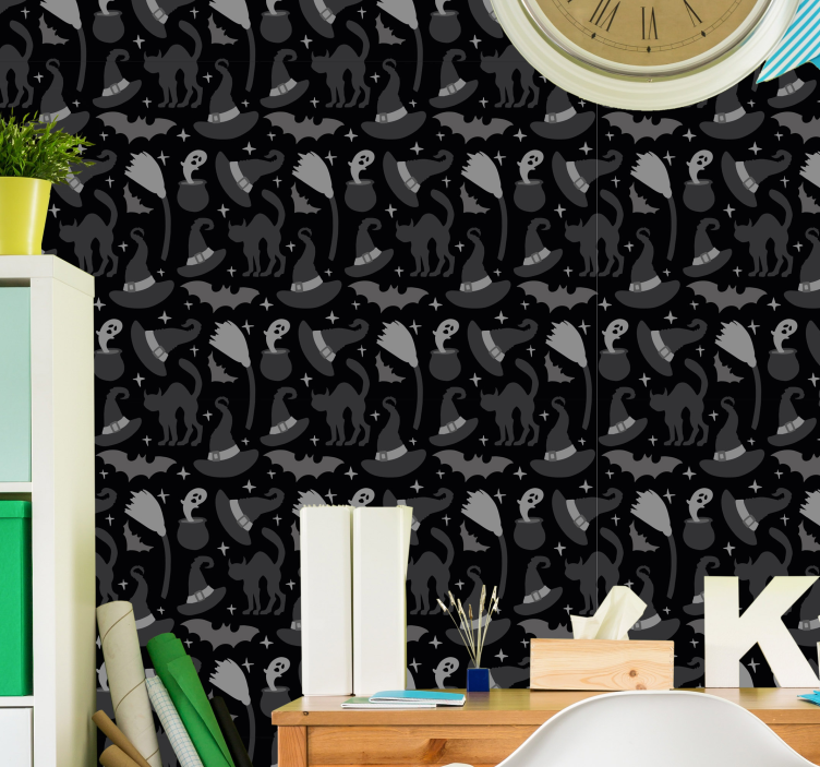 Heksehatte og spøgelser halloween tapet - TenStickers