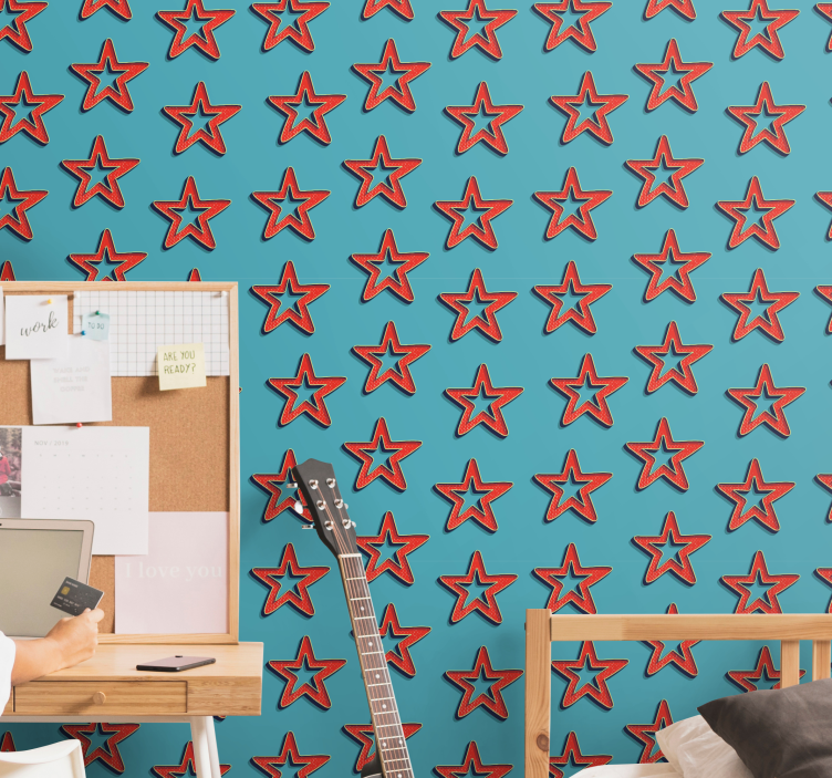 Himmelstjernemønster stjerne tapet - TenStickers