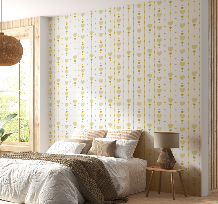 Hjerte af guld abstrakt tapet - TenStickers