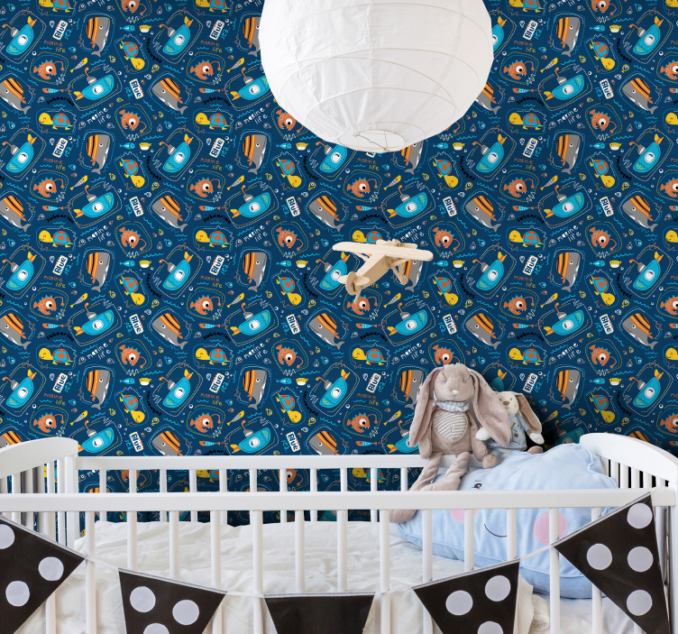 Hval og skildpadde dyr tapet - TenStickers