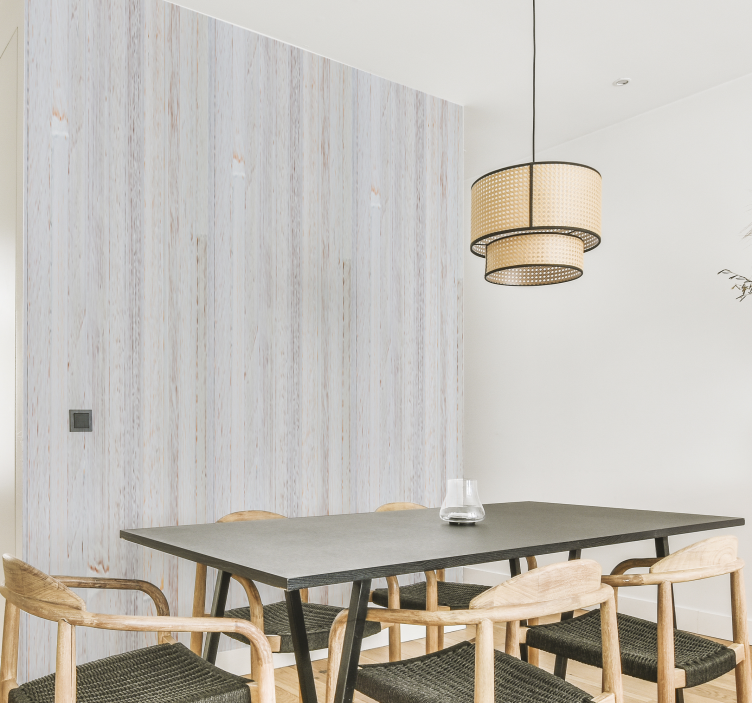 Hvidkalkede planker tapet træer - TenStickers